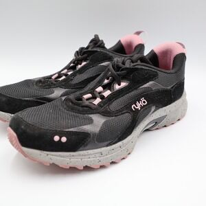 Ryka Sky Stride Shoes Womens Size 9.5W Black Pink Arch Support Walking‎ Athletic